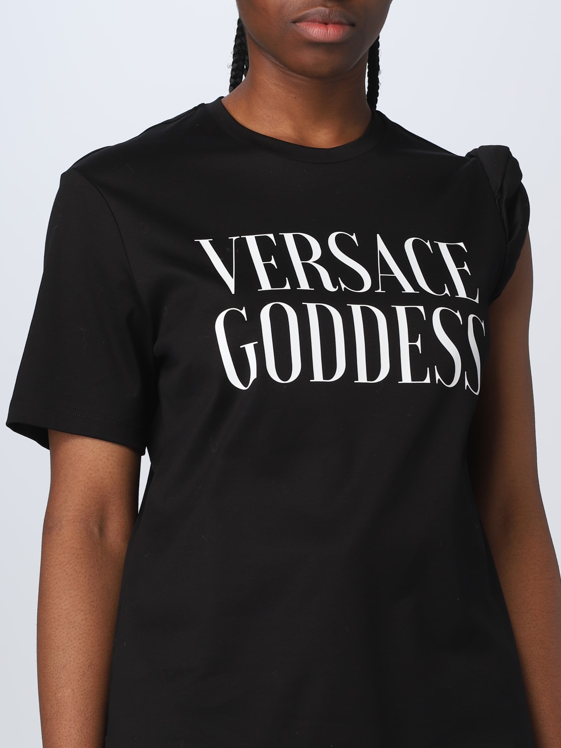 Versaceアウトレット：Tシャツ レディース - ブラック | GIGLIO.COM