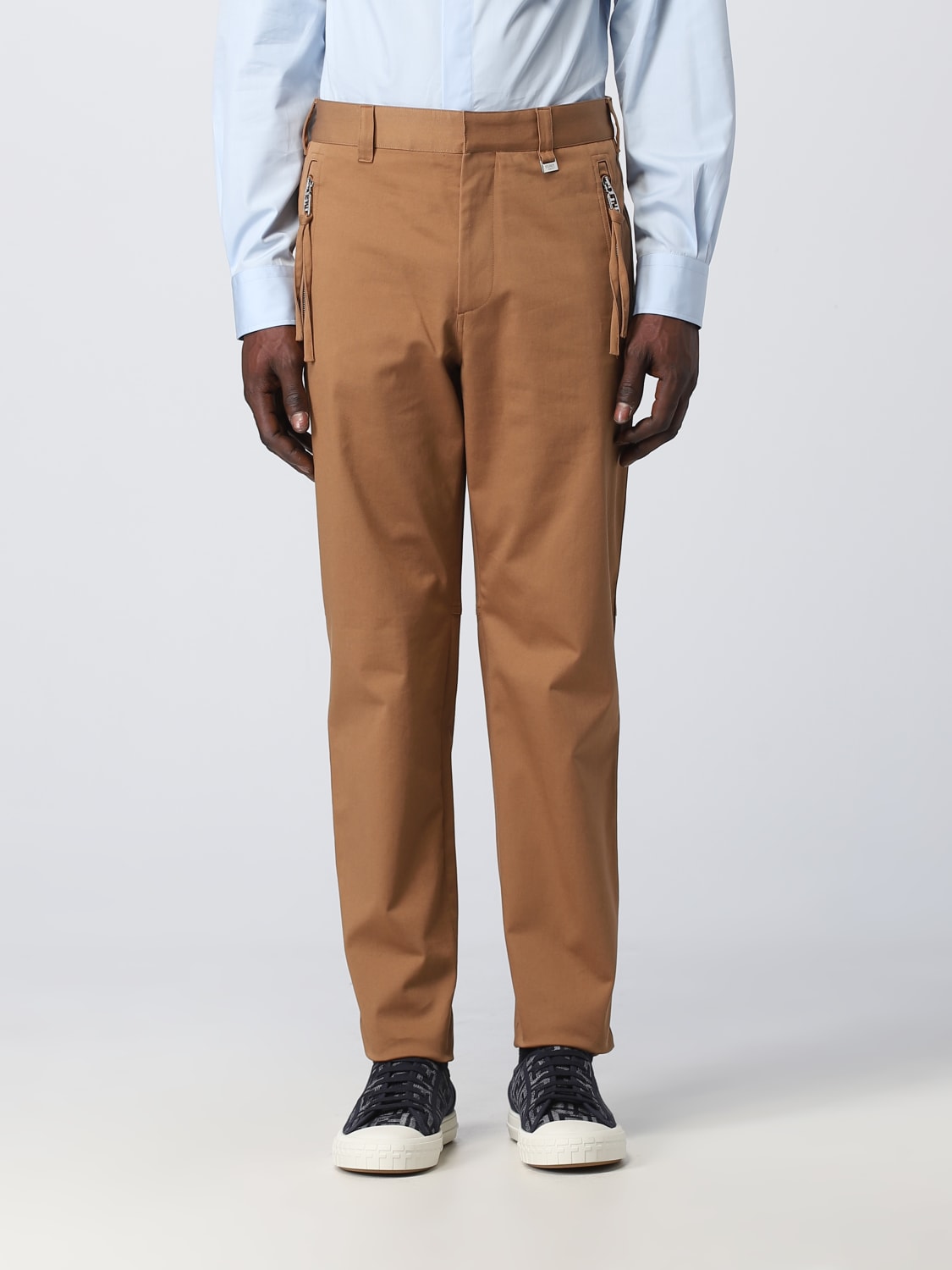 Fendi Outlet: gabardine pants - Brown  Fendi pants FB0869AMZA online at