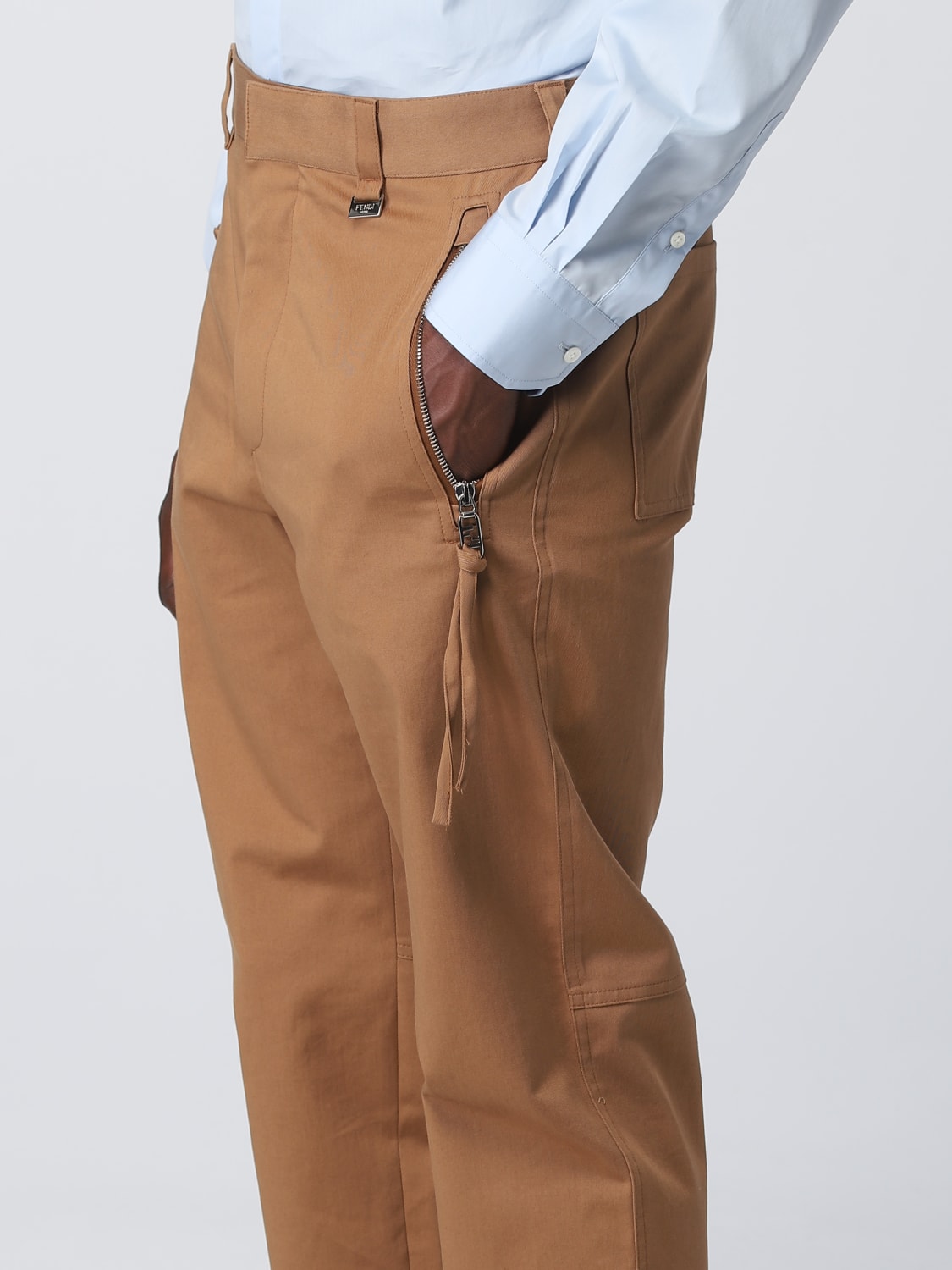 Fendi Outlet: gabardine pants - Brown
