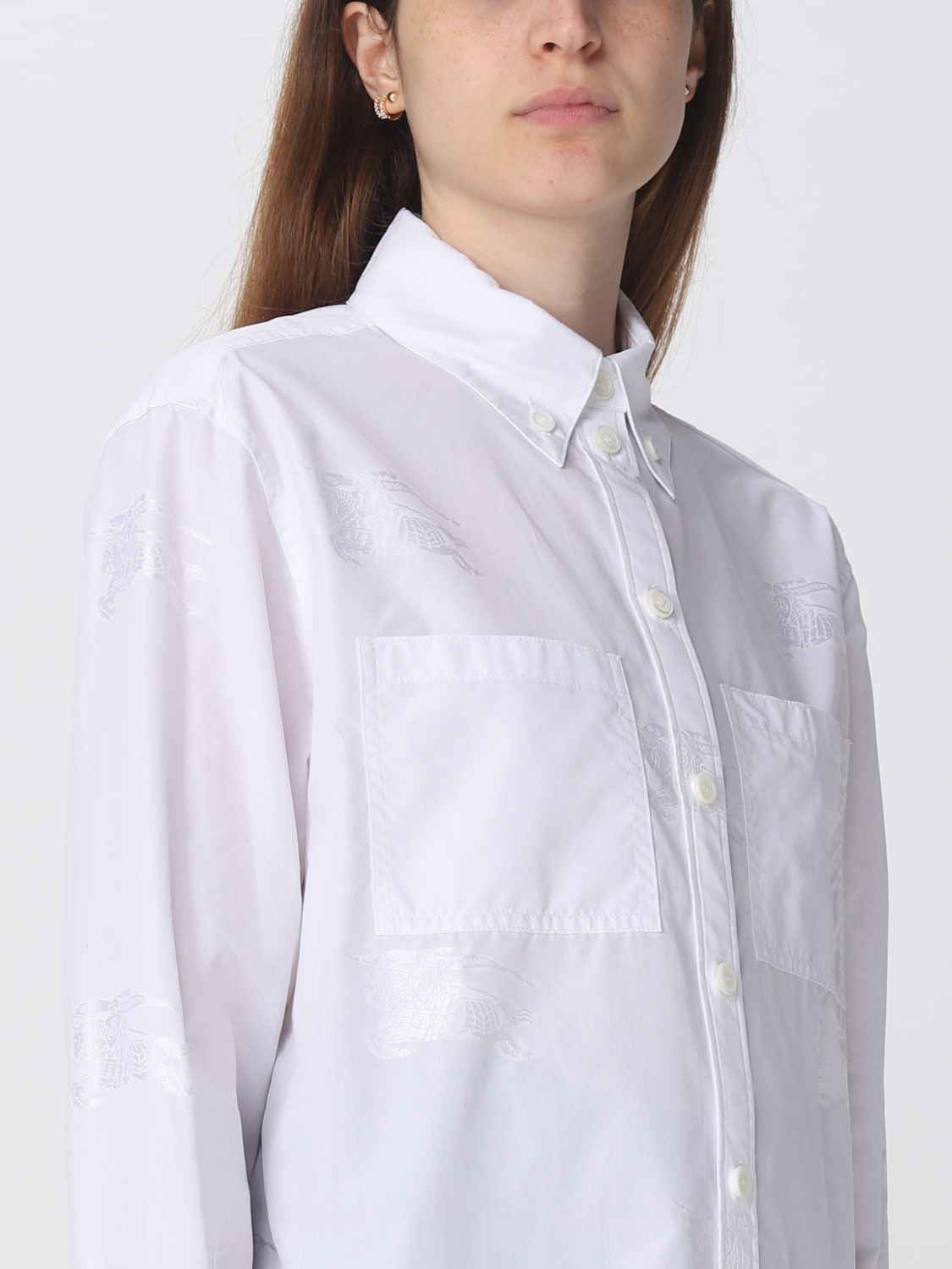 BURBERRY: cotton blend shirt - White | Burberry shirt 8067848 