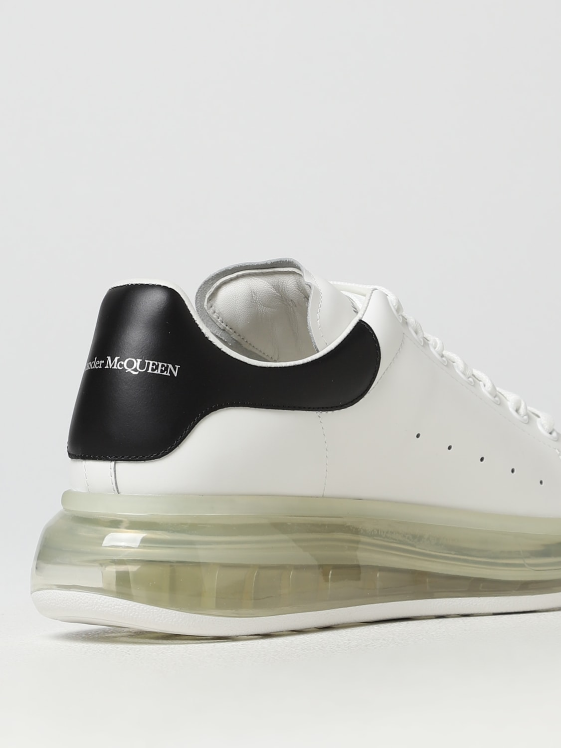 ALEXANDER MCQUEEN: Larry leather sneakers - White | Alexander