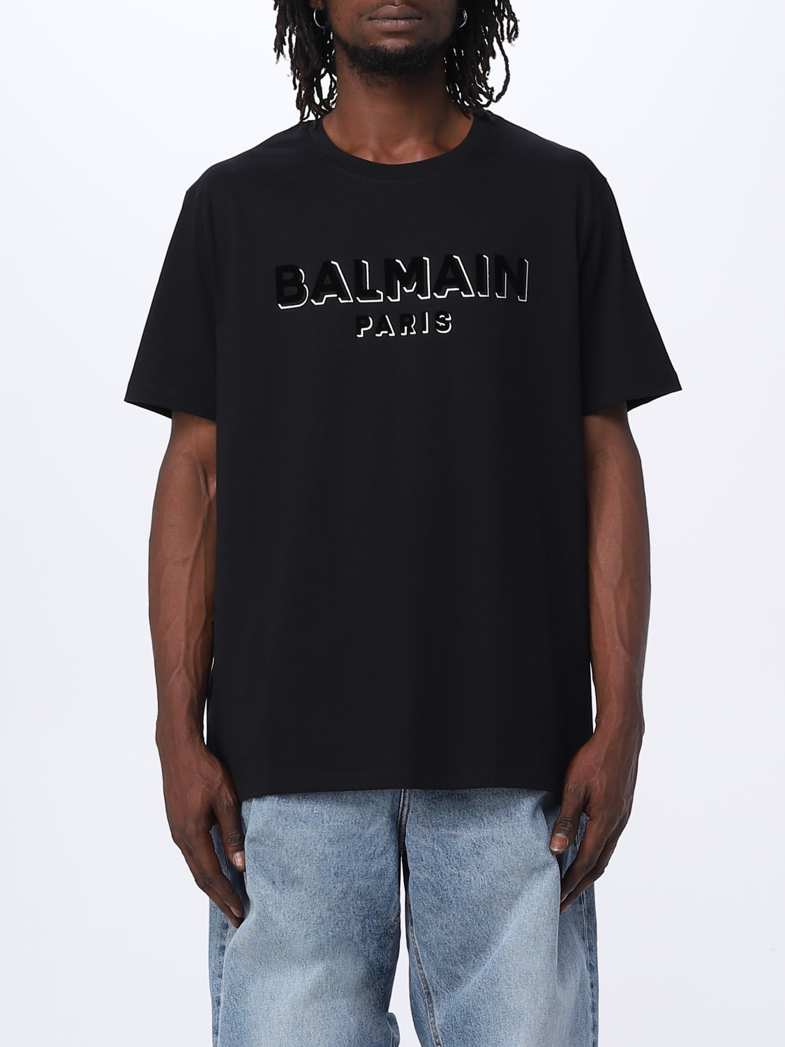 BALMAIN: t-shirt for men - Black | Balmain t-shirt BH1EG010BB99