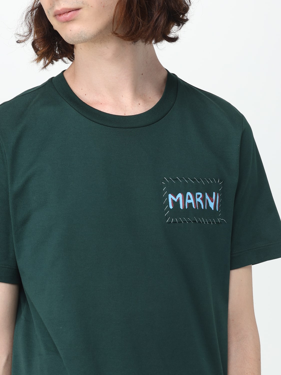 MARNI T shirt homme Vert Militaire T Shirt Marni