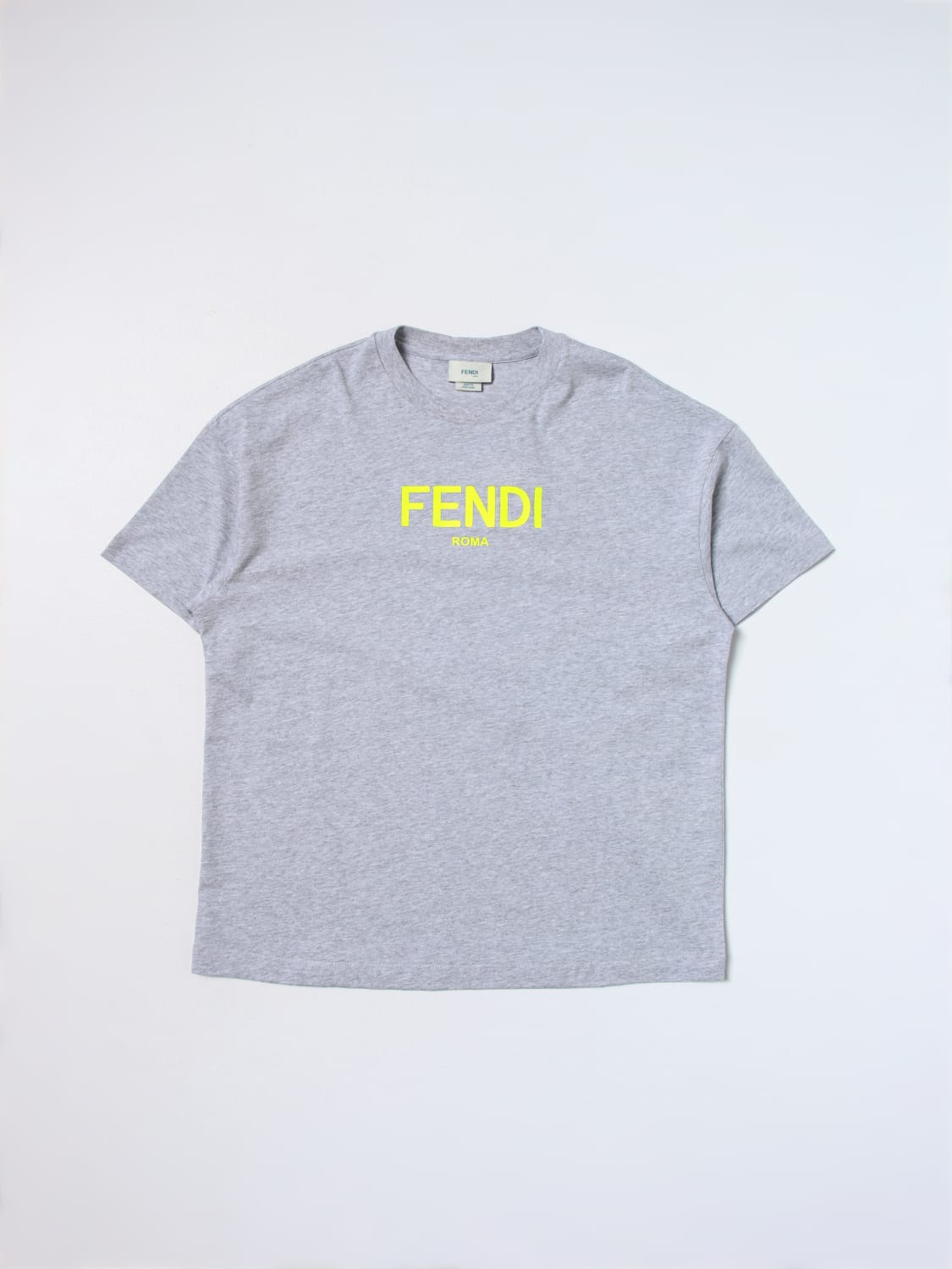 FENDI KIDS: cotton t-shirt - Grey | Fendi Kids t-shirt JUI1377AJ
