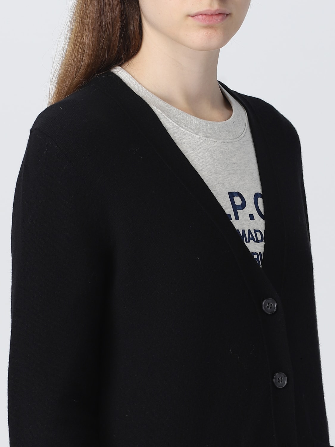 A.P.C.: cardigan for woman - Black | A.p.c. cardigan WVBBYF22239