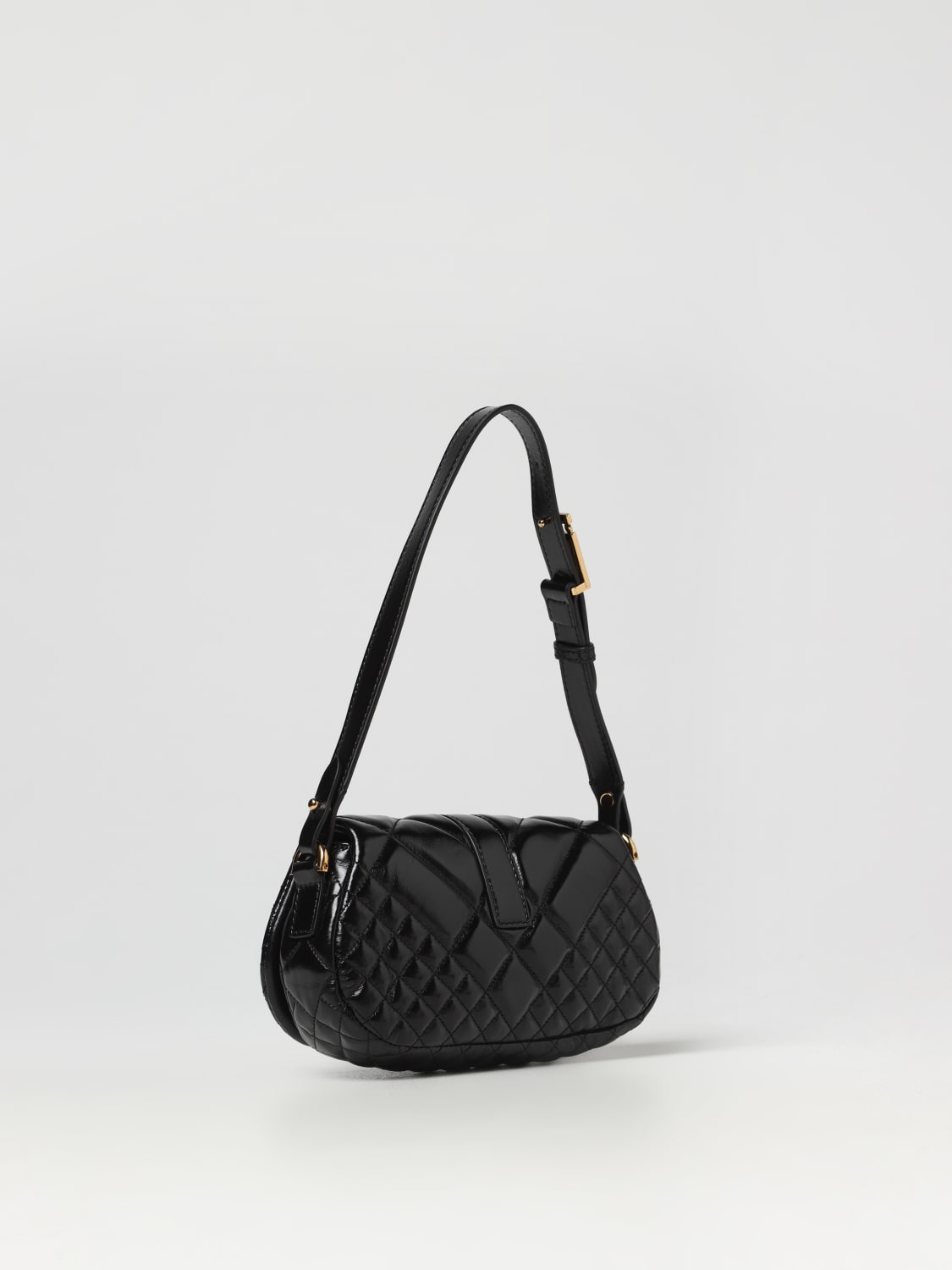 Greca Goddess Mini leather shoulder bag in black - Versace