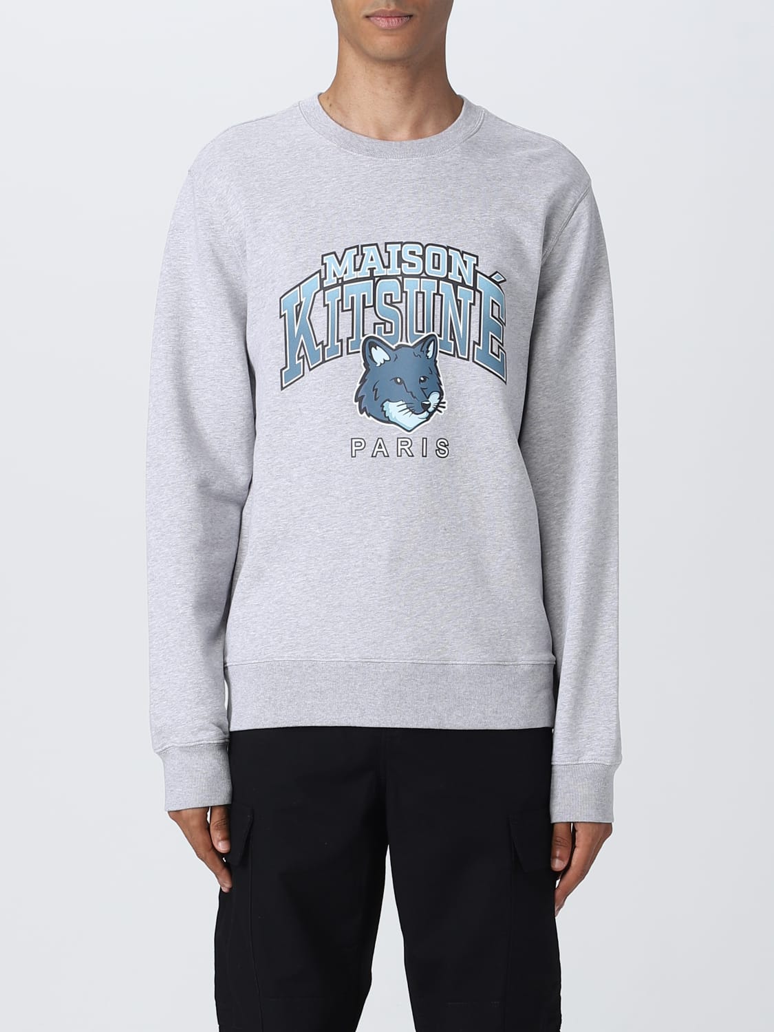 Maison kitsune grey sales sweatshirt