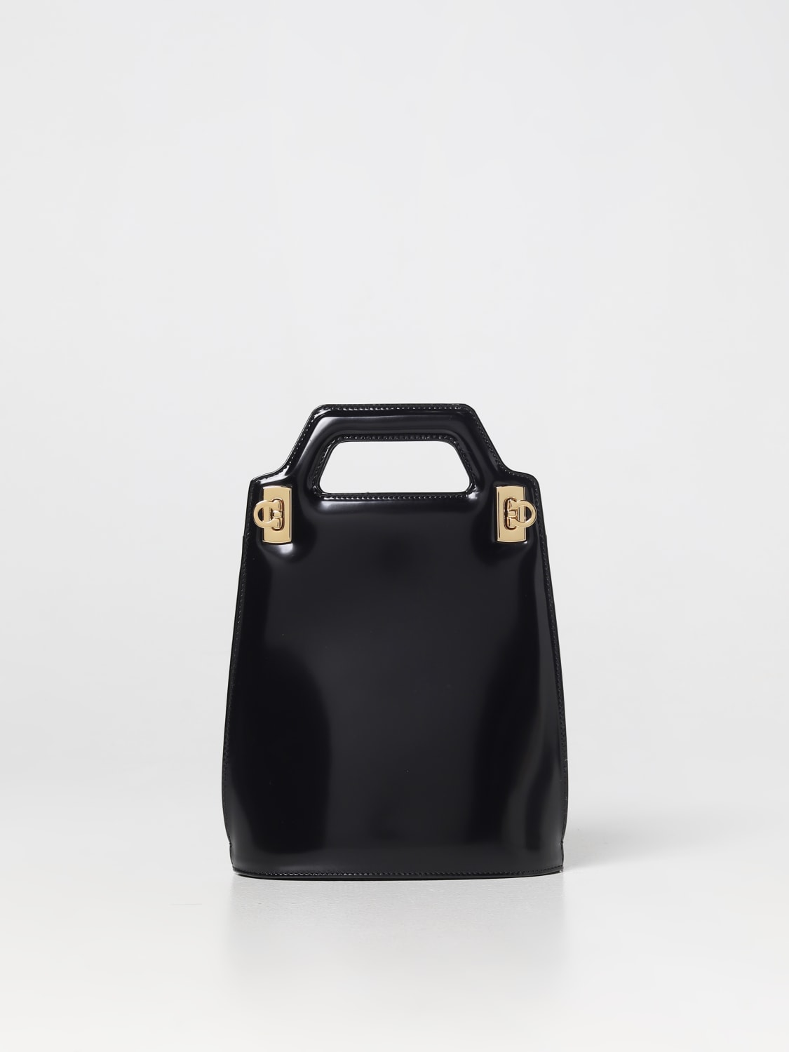 FERRAGAMO: Wanda bag in brushed leather - Black | Ferragamo mini