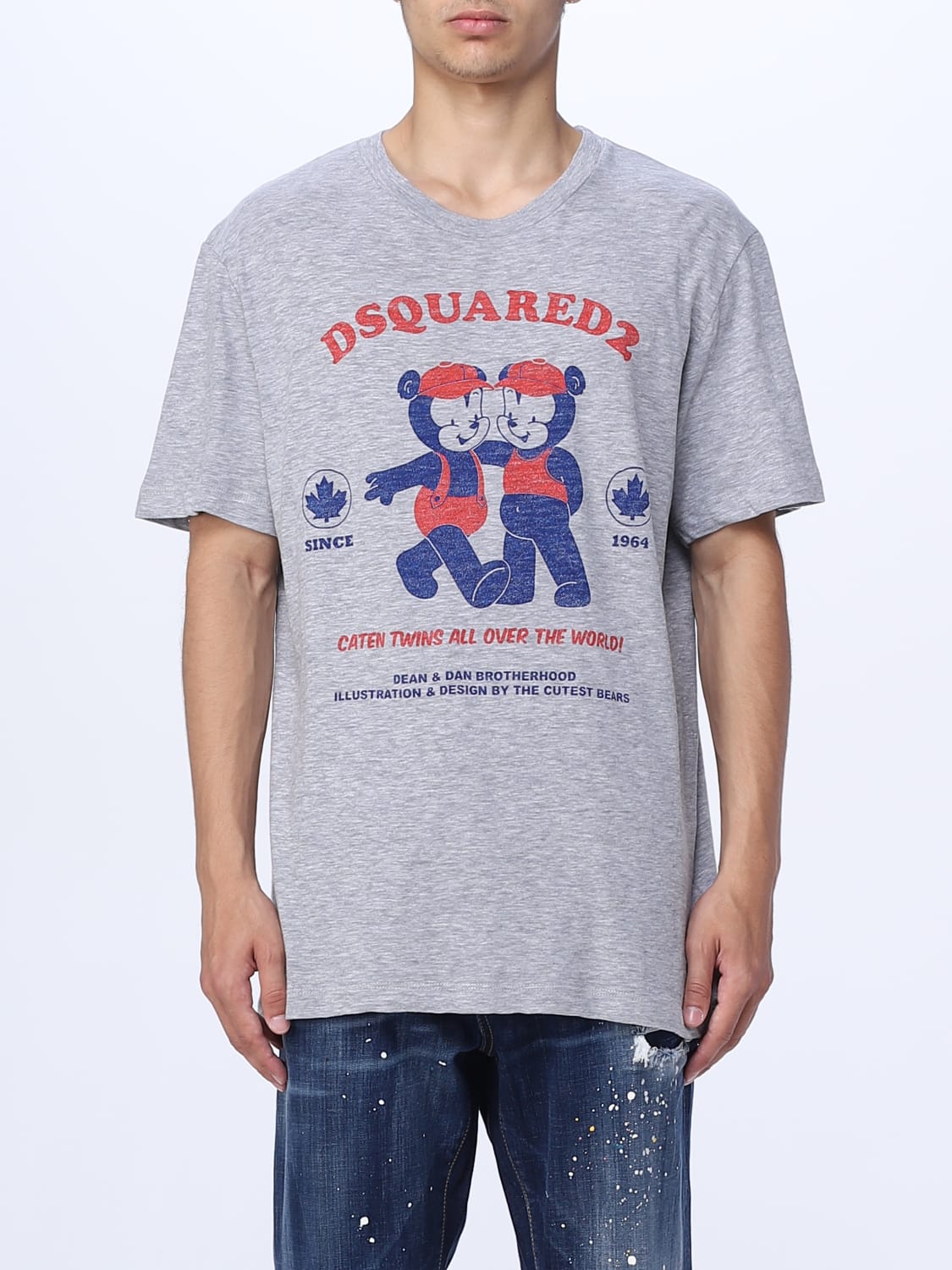 DSQUARED2：Tシャツ メンズ - グレー | GIGLIO.COMオンラインの