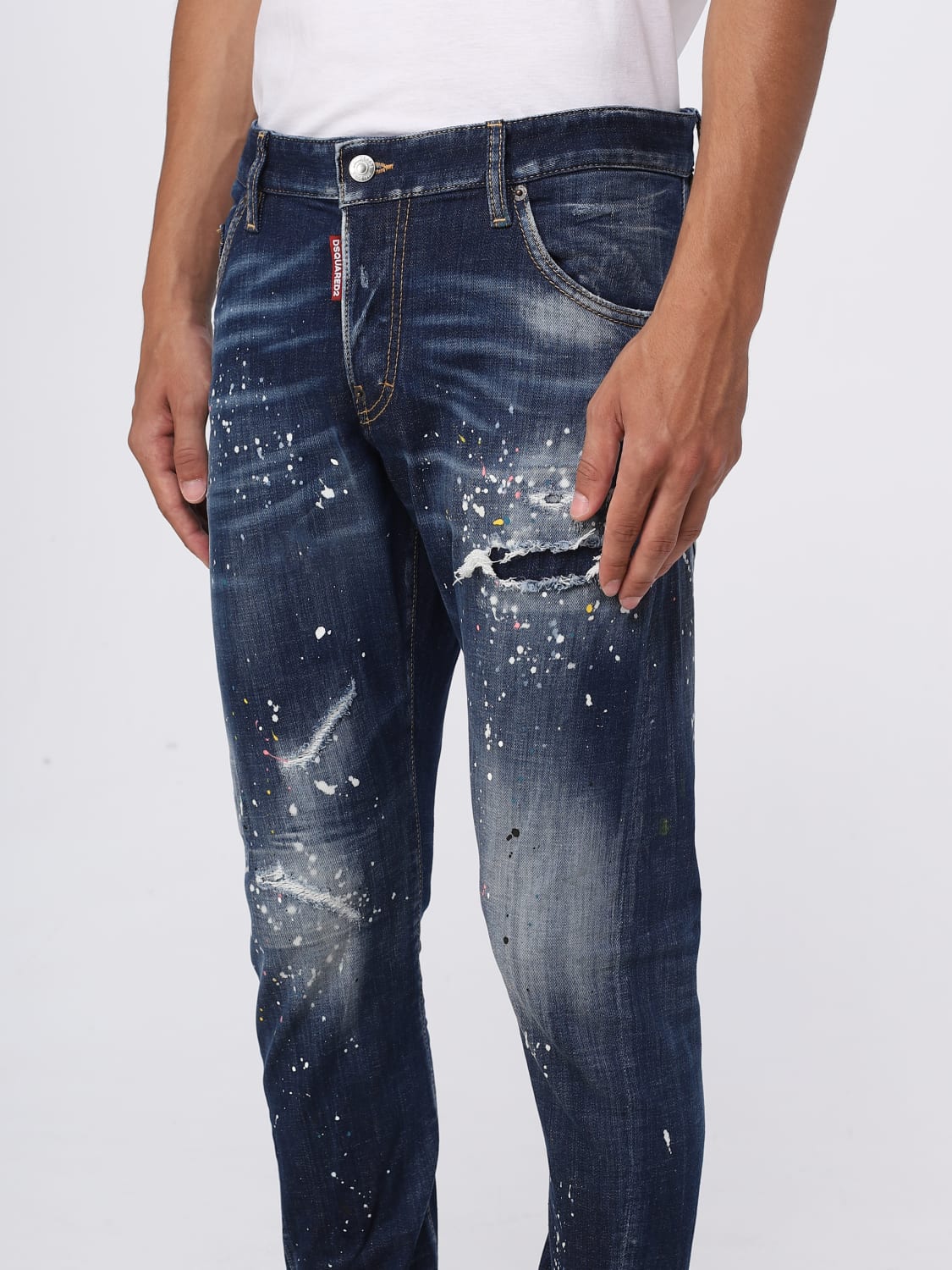 DSQUARED2: Sexy Twist jeans in stretch denim - Blue