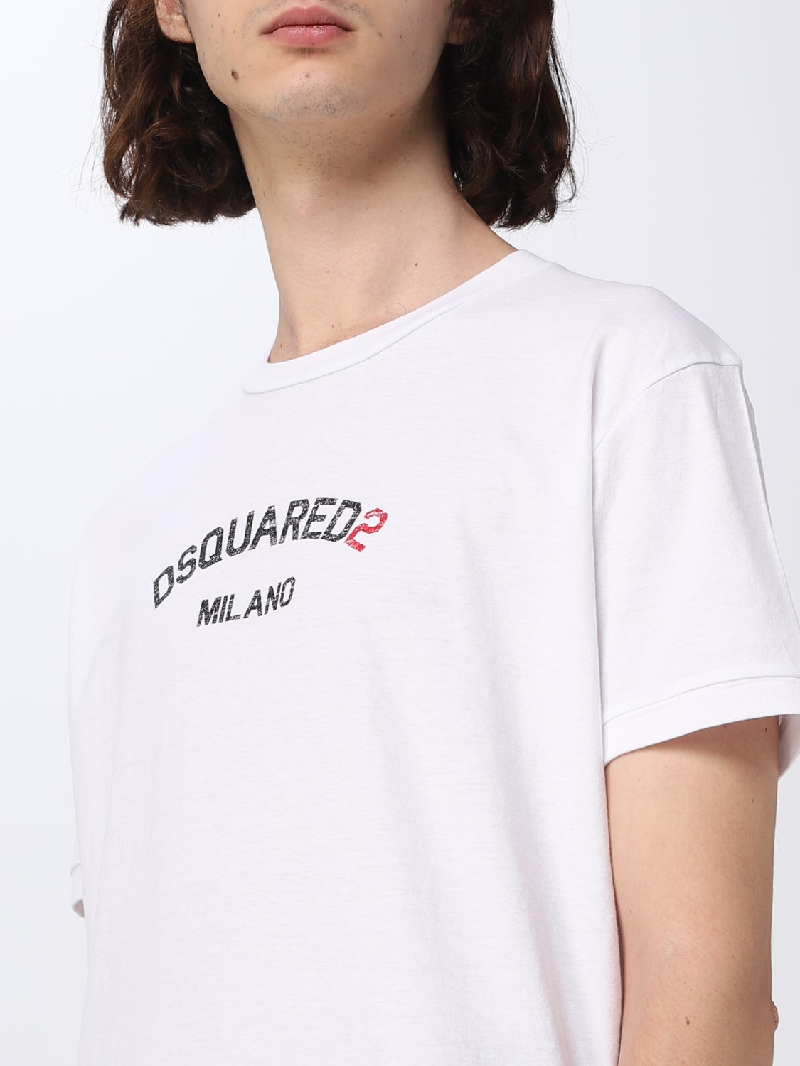 DSQUARED2: T-shirt with logo print - White  Dsquared2 t-shirt  S74GD0969S22507 online at