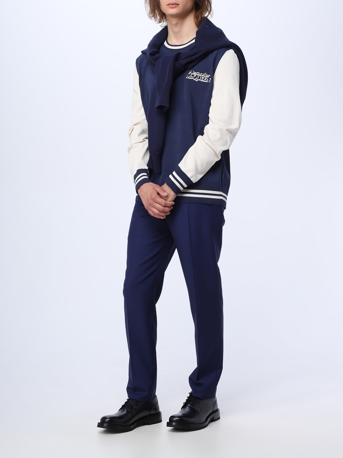 ALEXANDER MCQUEEN：セーター メンズ - ブルー | GIGLIO.COMオンライン