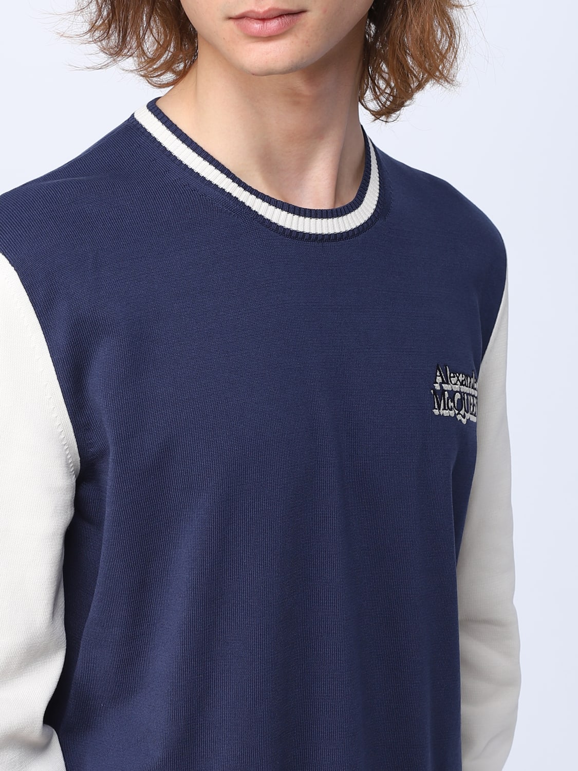 ALEXANDER MCQUEEN：セーター メンズ - ブルー | GIGLIO.COMオンライン ...