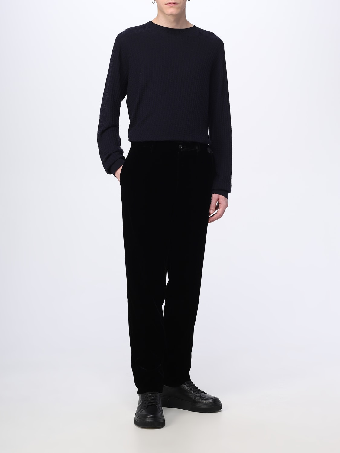 Ribbed Sweater - Black - Men