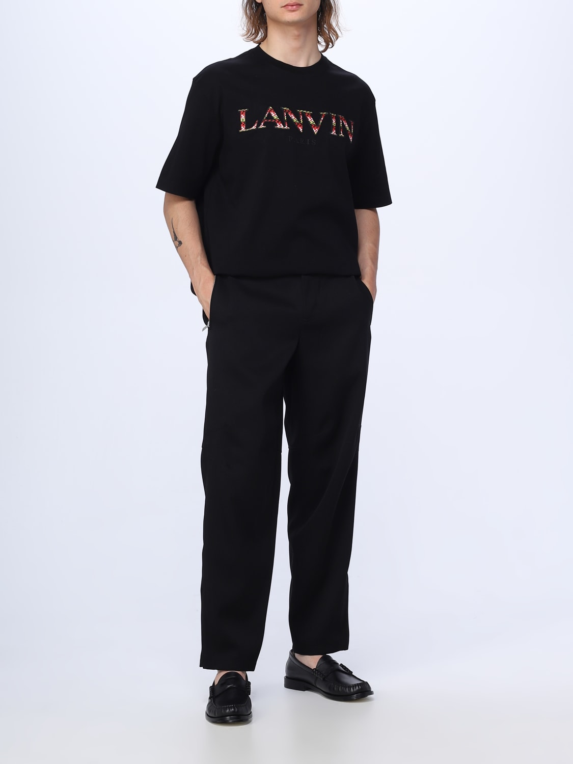 LANVIN：パンツ メンズ - ブラック | GIGLIO.COMオンラインのLanvin ...