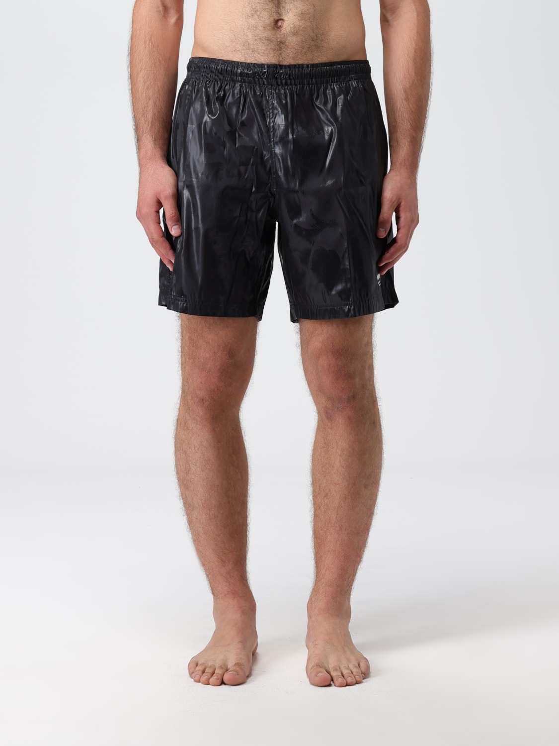 ALEXANDER MCQUEEN: swimsuit in nylon with graffiti print - Black