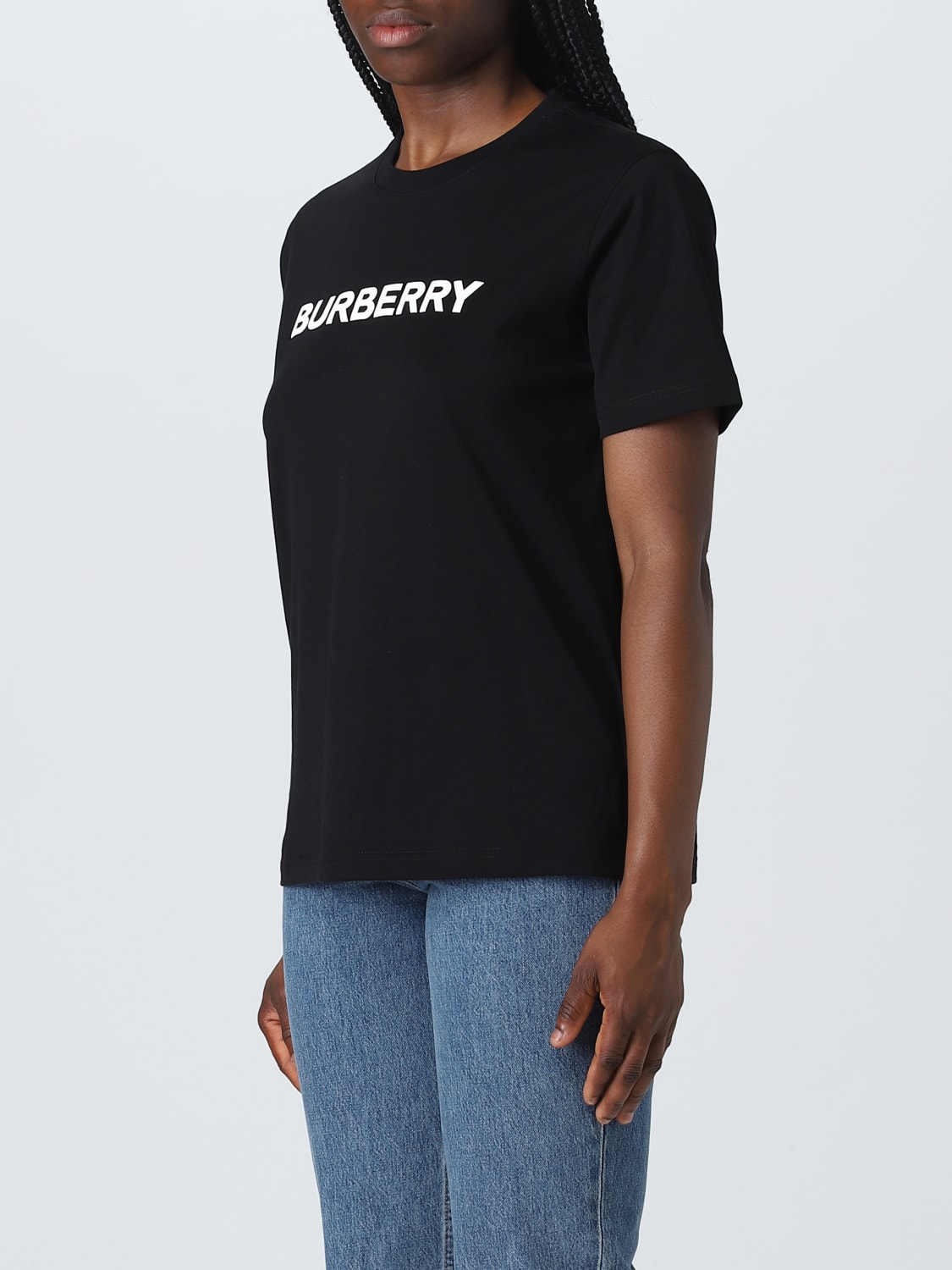 BURBERRY：Tシャツ レディース - ブラック | GIGLIO.COMオンラインの