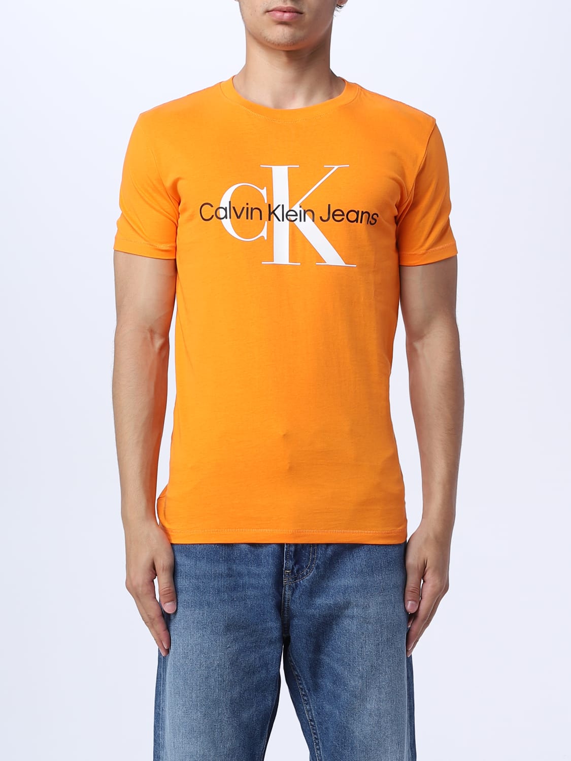 CALVIN KLEIN JEANS: Jeans t-shirt man - Calvin for Klein J30J320806 online Orange | t-shirt at