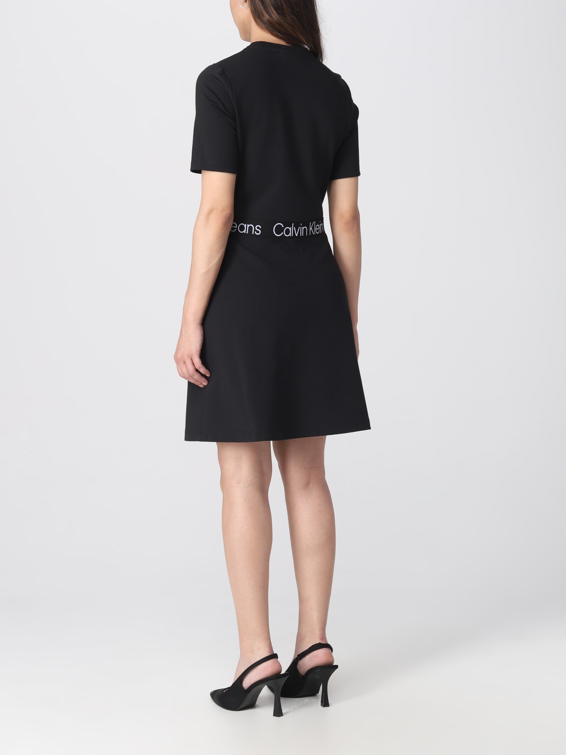 CALVIN KLEIN JEANS: dress for woman - Black | Calvin Klein Jeans dress  J20J221408 online at | V-Shirts