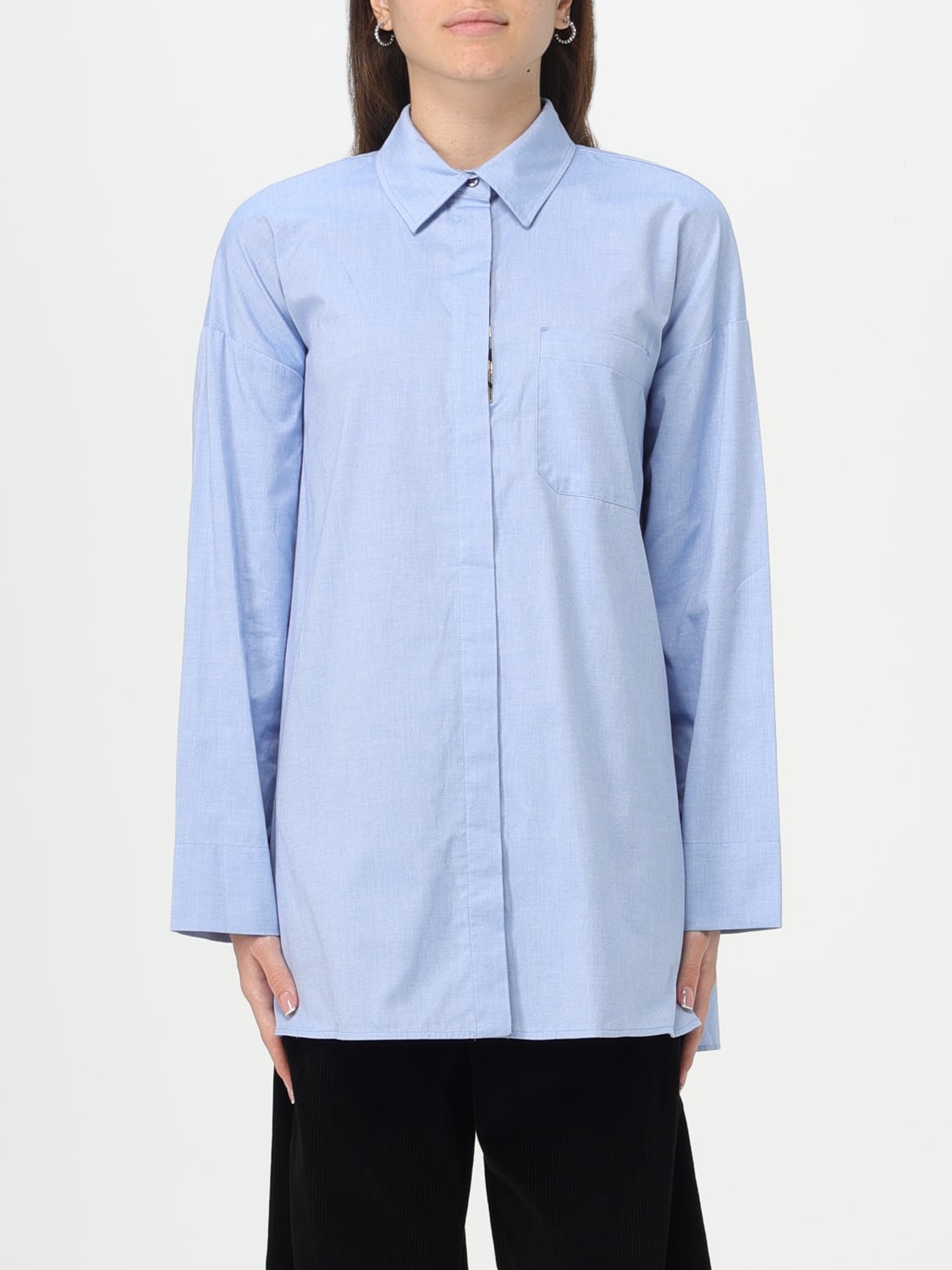 'S MAX MARA: S Max Mara shirt in cotton - Blue | 'S Max Mara shirt ...