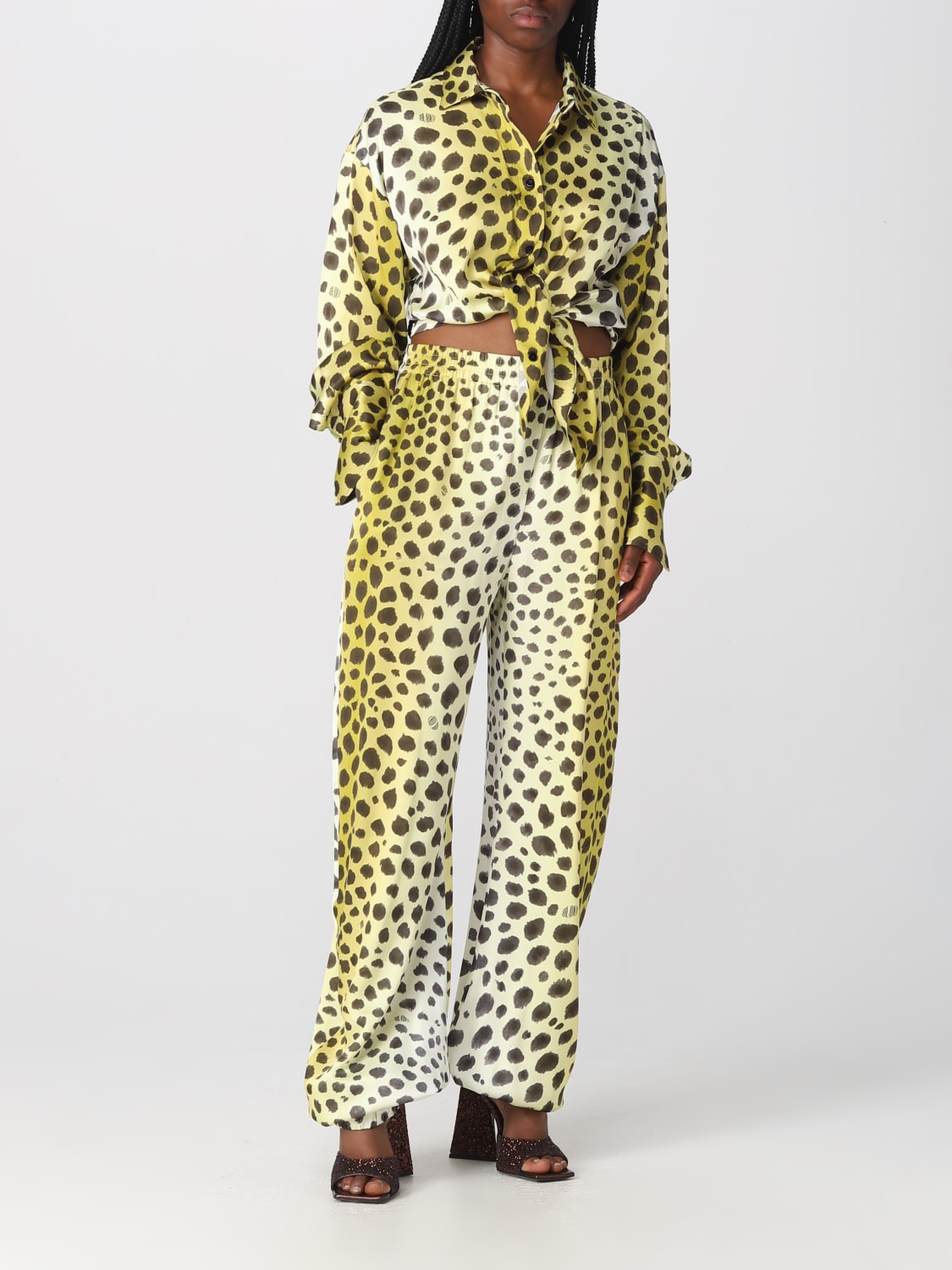 Printed viscose trousers