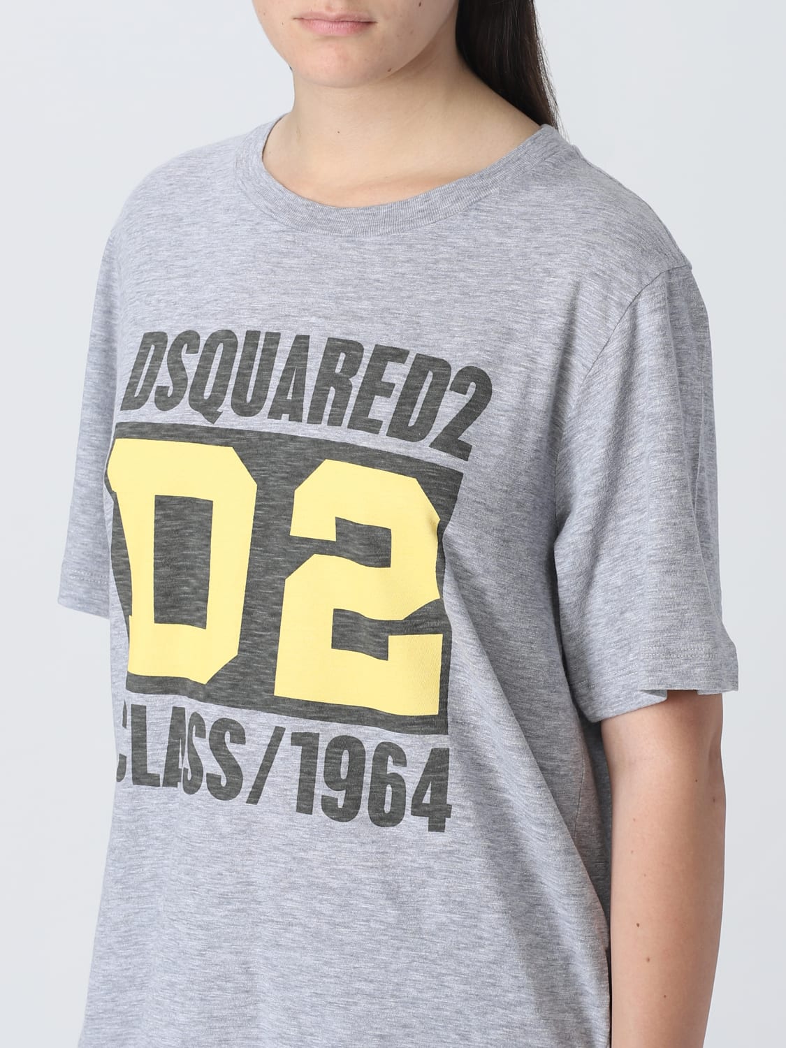 DSQUARED2: t-shirt in cotton and viscose - Grey  Dsquared2 t-shirt  S75GD0360S22146 online at