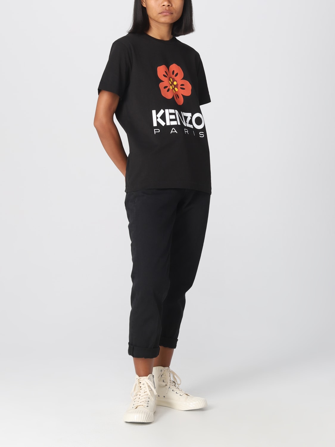 KENZO：Tシャツ レディース - ブラック | GIGLIO.COMオンラインのKenzo 
