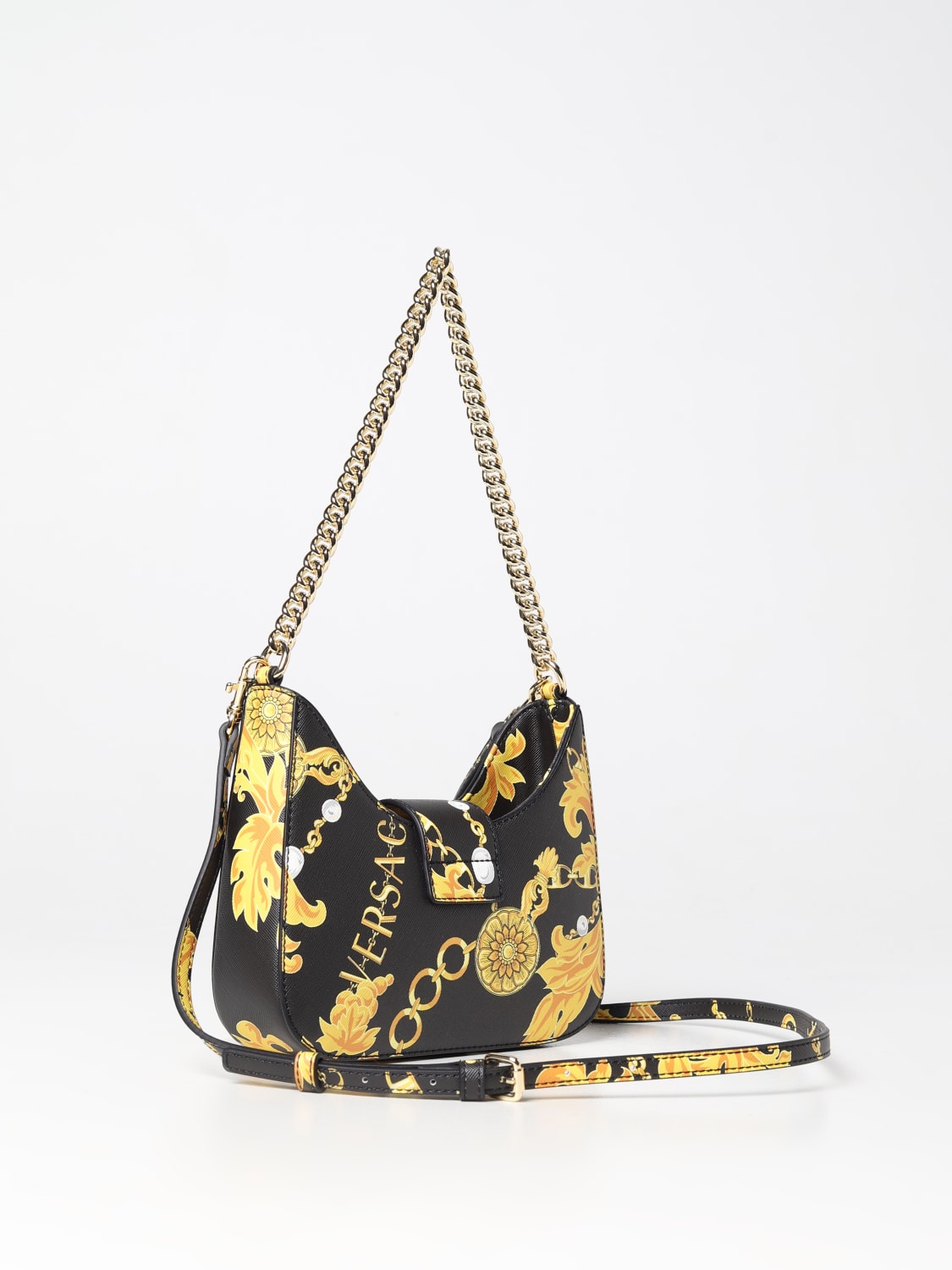 VERSACE JEANS COUTURE: Baroque bag in saffiano synthetic leather ...