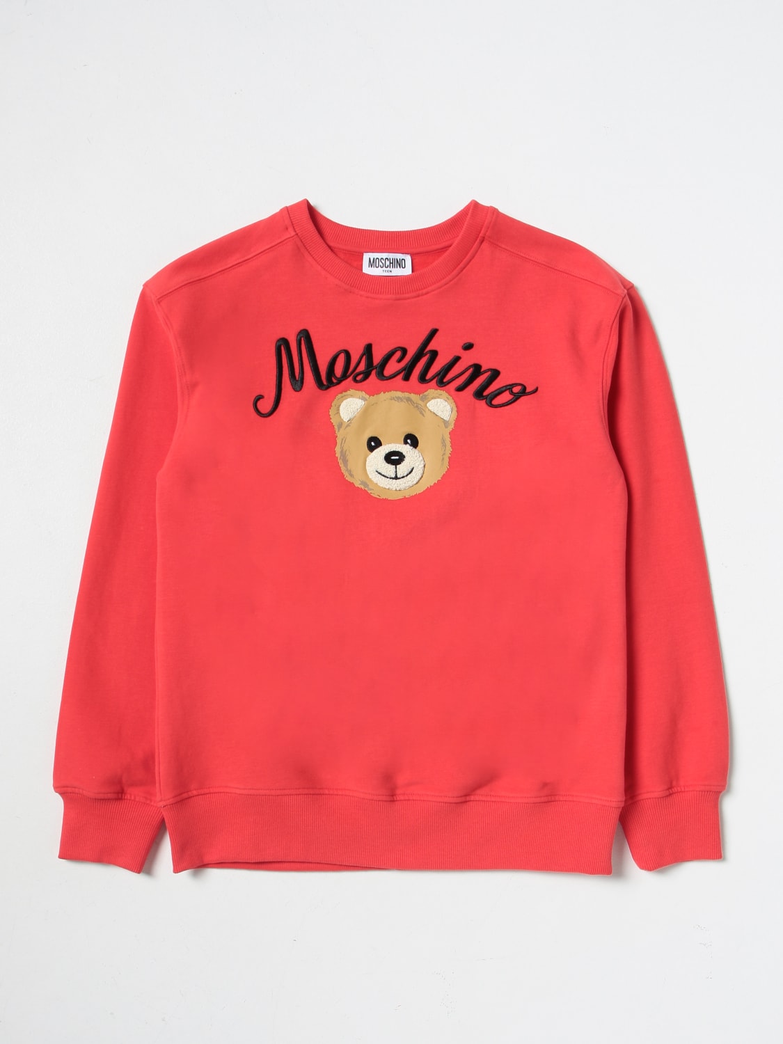 MOSCHINO KID sweatshirt in stretch cotton Red Moschino Kid