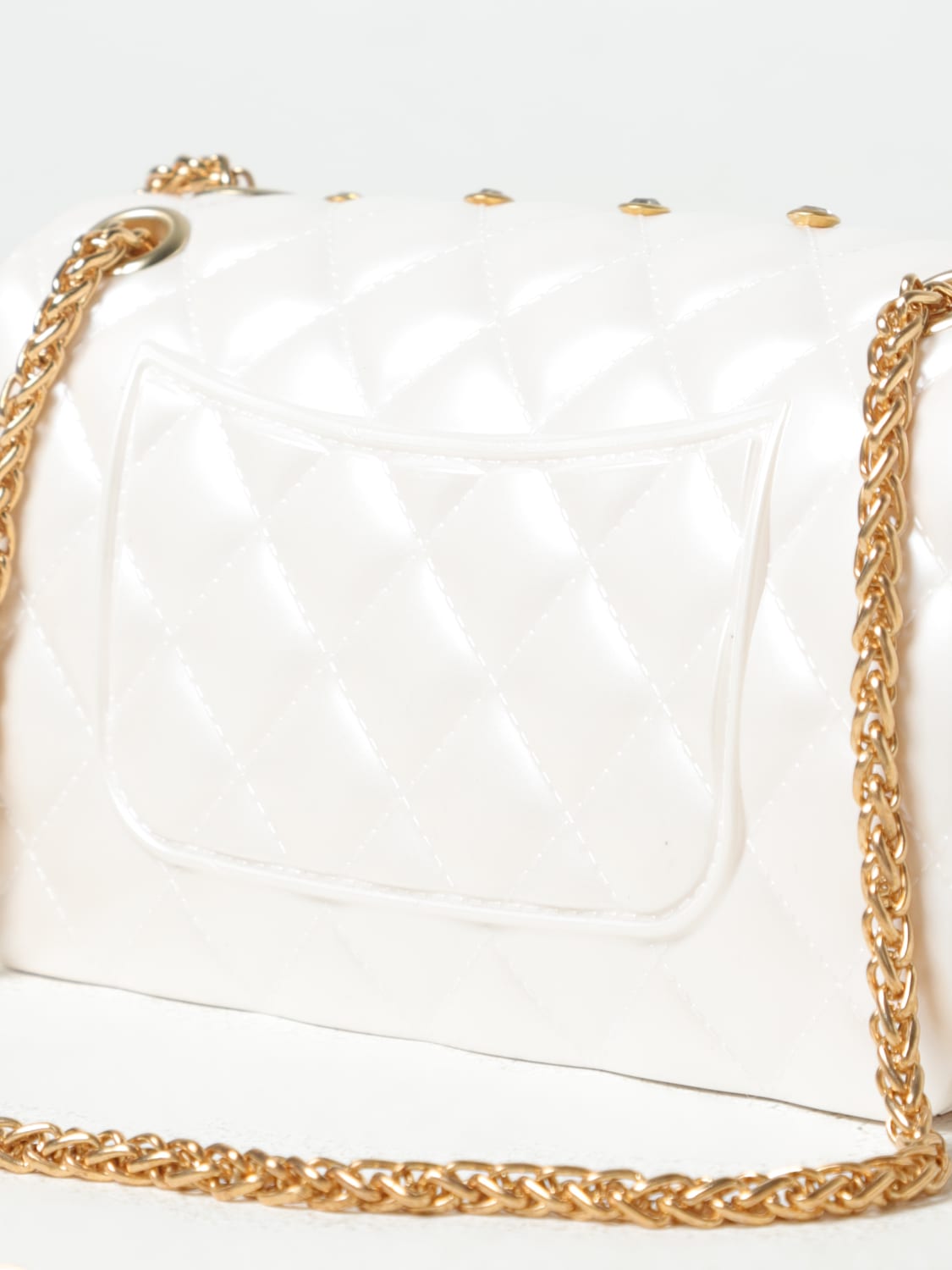 MONNALISA: Borsa in pvc con strass - Bianco  Borsa Mini Monnalisa  17B0092093 online su