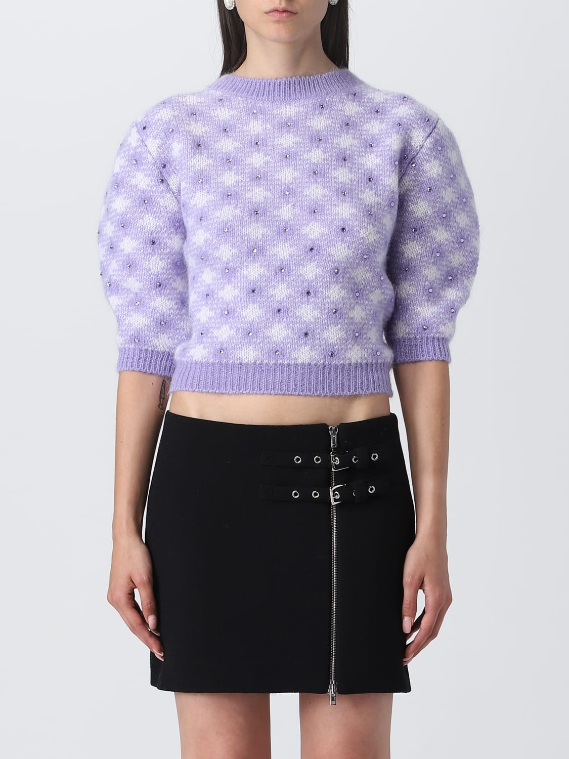 ALESSANDRA RICH MAGLIA Pullover in lana e strass Maglia