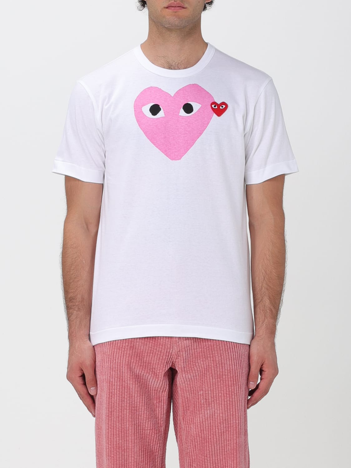 COMME DES GARCONS PLAY：Tシャツ メンズ - ピンク | GIGLIO.COM ...