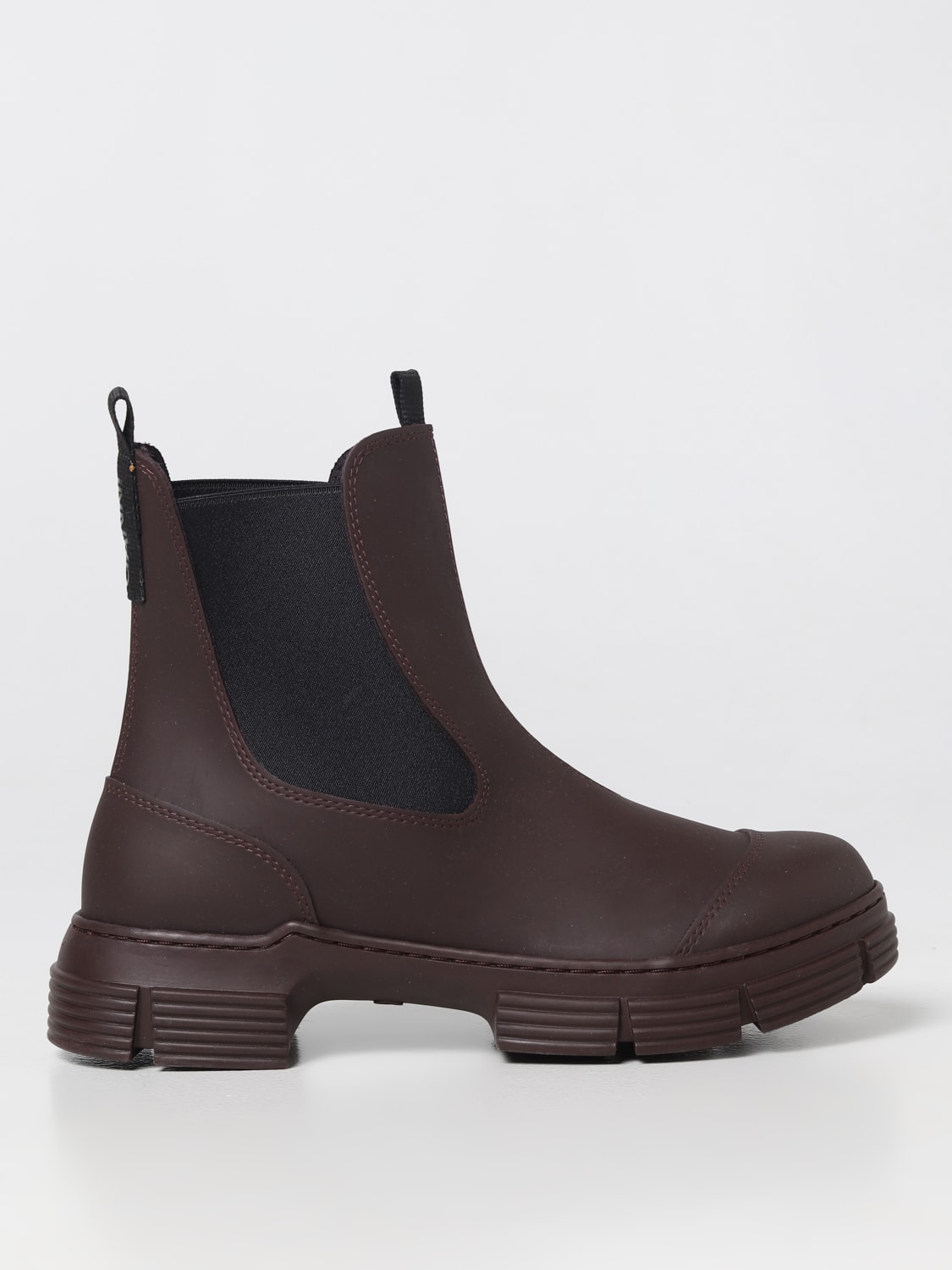 GANNI: boots in recycled rubber - Violet | Ganni flat ankle boots