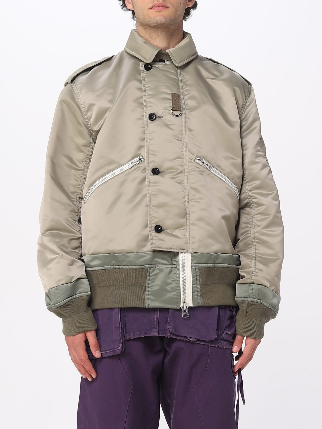 SACAI: jacket for man - Kaki | Sacai jacket 2303164M online at ...