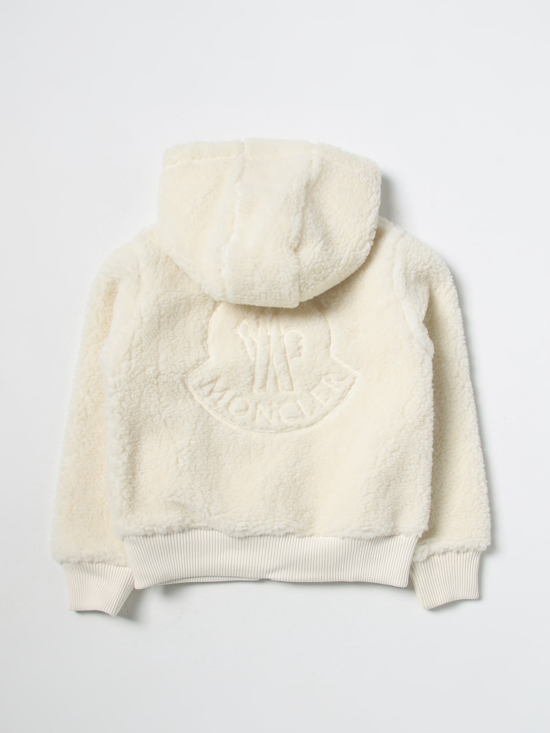 MONCLER sweatshirt in wool blend sherling White Moncler