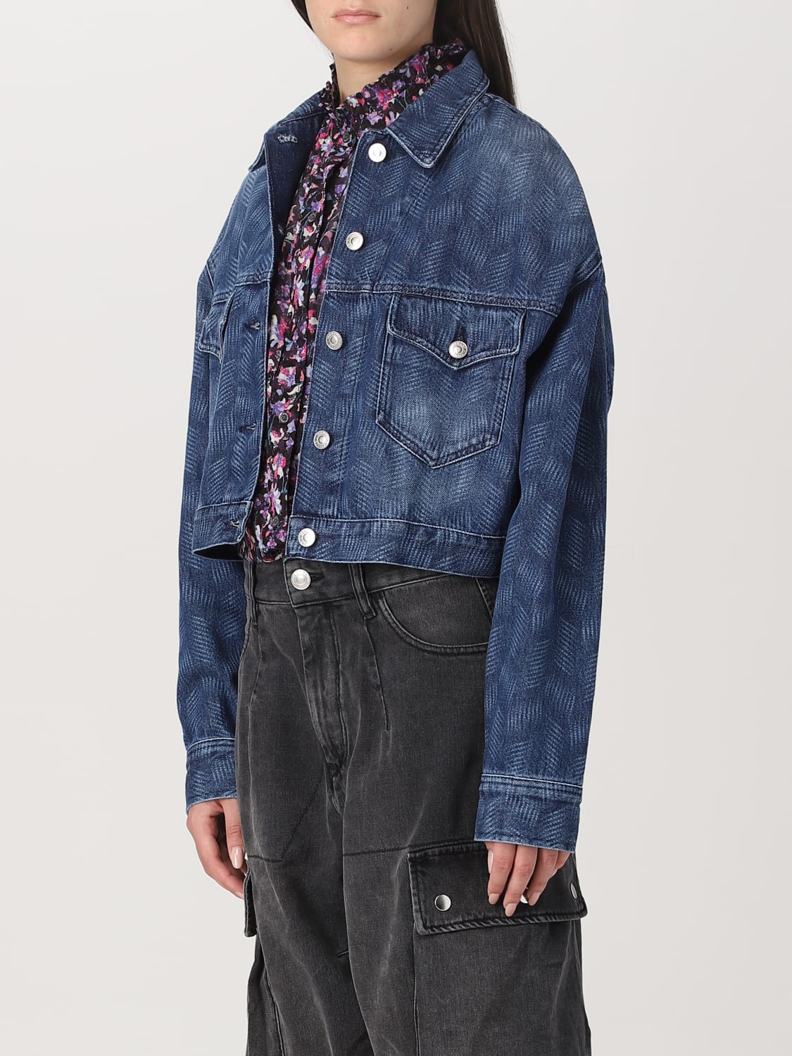 ISABEL MARANT ETOILE: denim jacket - Blue | Isabel Marant Etoile