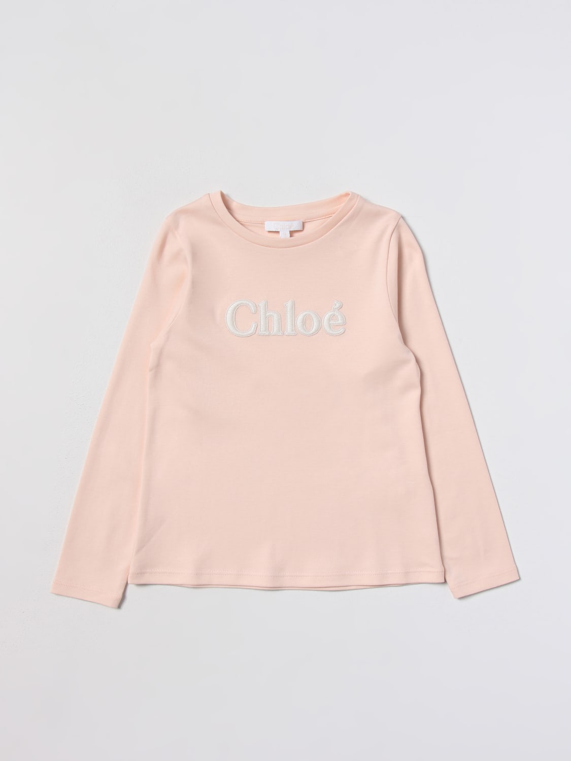 CHLOÉ: t-shirt for girl - Pink | Chloé t-shirt C15E26 online at