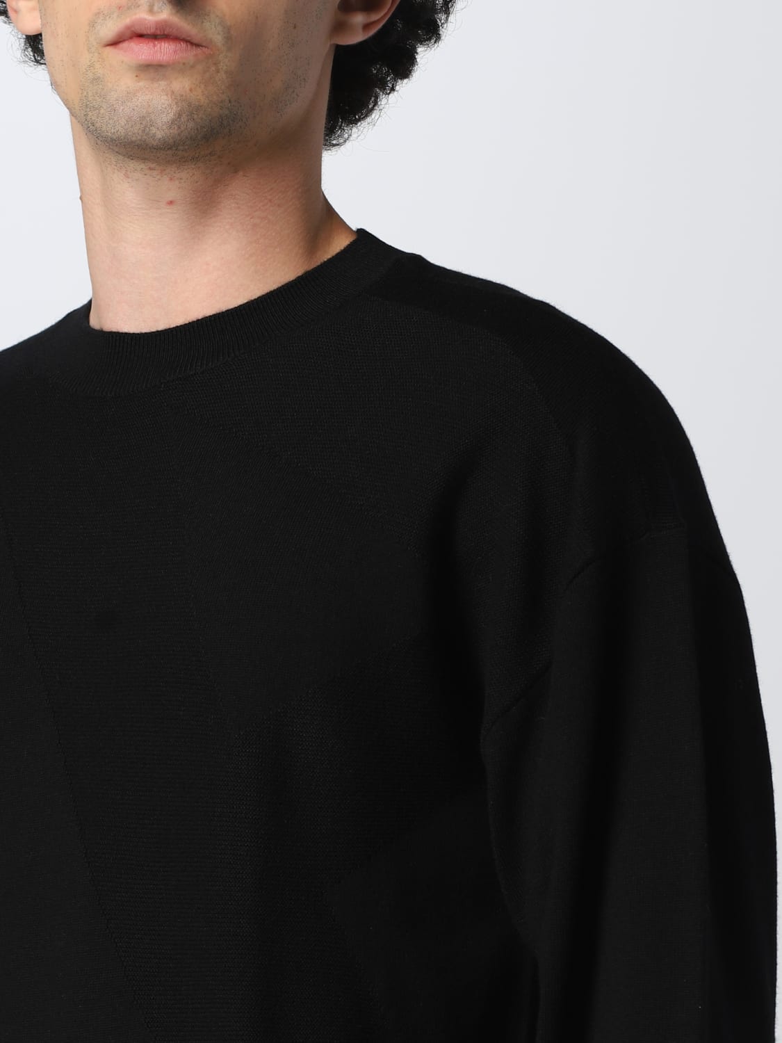 EMPORIO ARMANI: wool sweater - Black | Emporio Armani sweater ...
