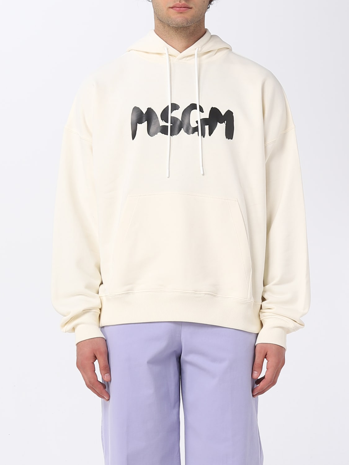 MSGM：スウェットシャツ メンズ - ホワイト | GIGLIO.COMオンラインの