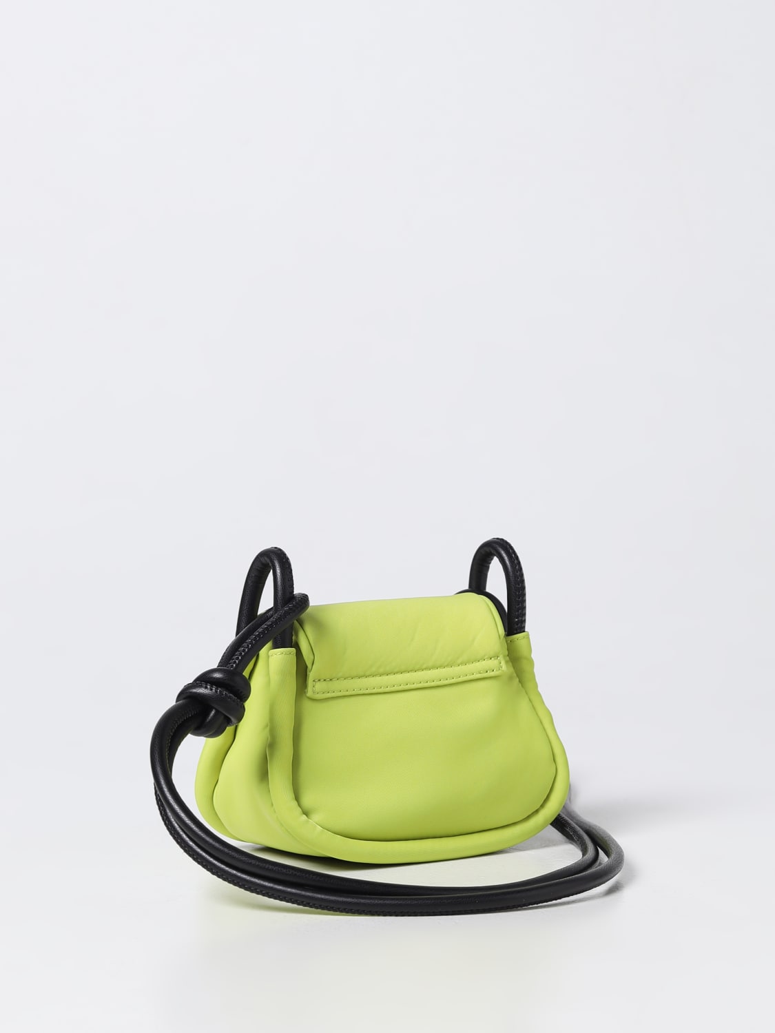 GANNI Knot Mini Flap bag in fabric and recycled leather Lime