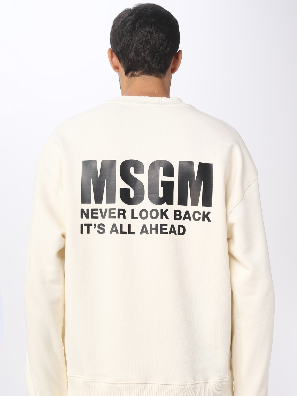 MSGM：スウェットシャツ メンズ - クリーム | GIGLIO.COMオンラインの