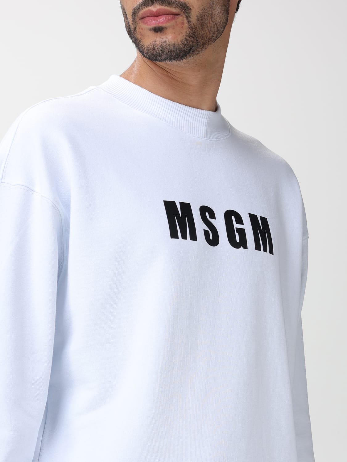 MSGM：スウェットシャツ メンズ - ホワイト | GIGLIO.COMオンラインの