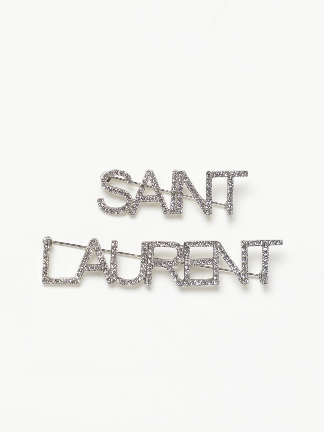 SAINT LAURENT: brooches for women - Silver
