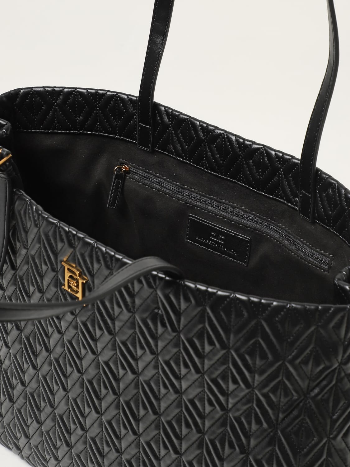 ELISABETTA FRANCHI bag in quilted synthetic nappa Black