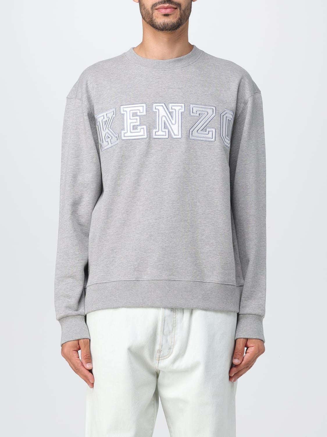 KENZO cotton sweatshirt with logo Grey Kenzo sweatshirt