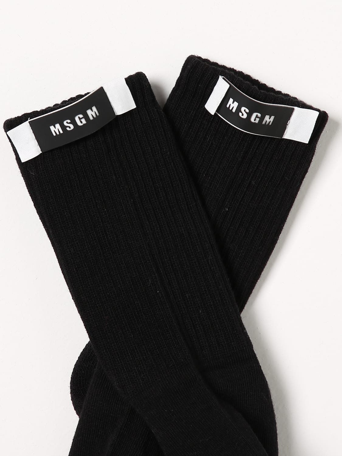 MSGM KIDS socks in stretch cotton Black Msgm Kids socks baby