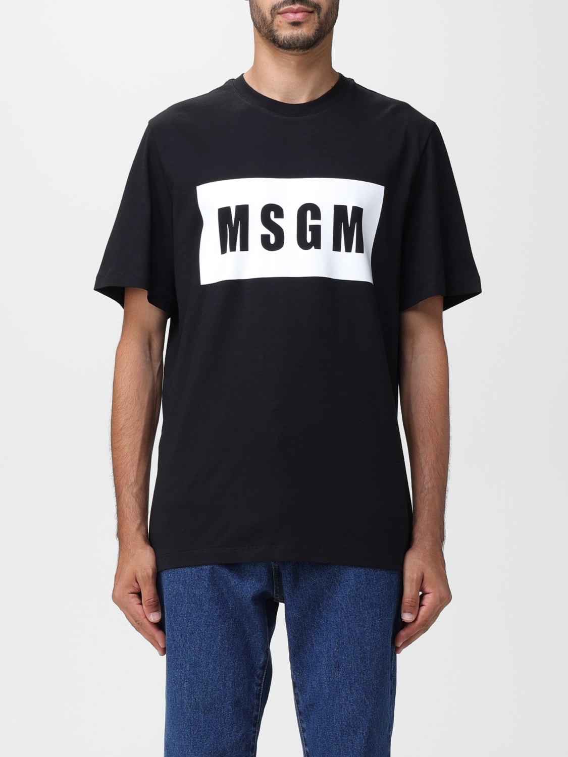 MSGM：Tシャツ メンズ - ブラック | GIGLIO.COMオンラインのMsgm T