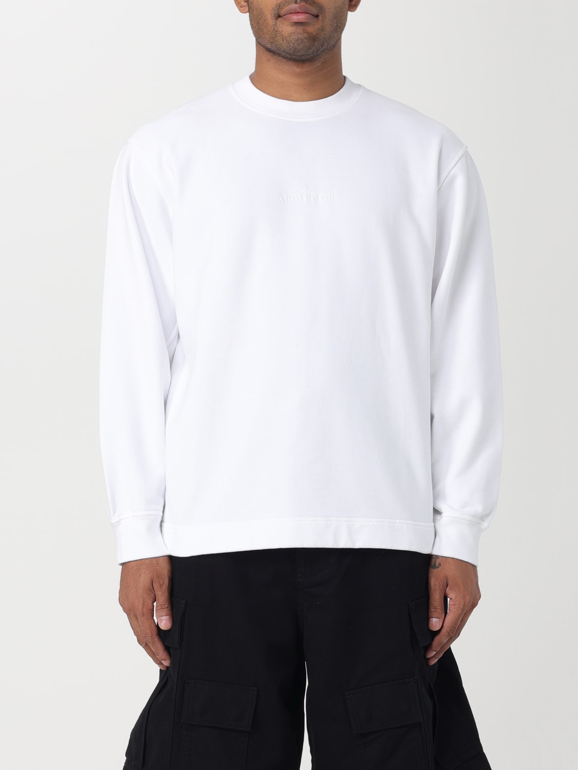 STONE ISLAND sweatshirt for man White Stone Island sweatshirt