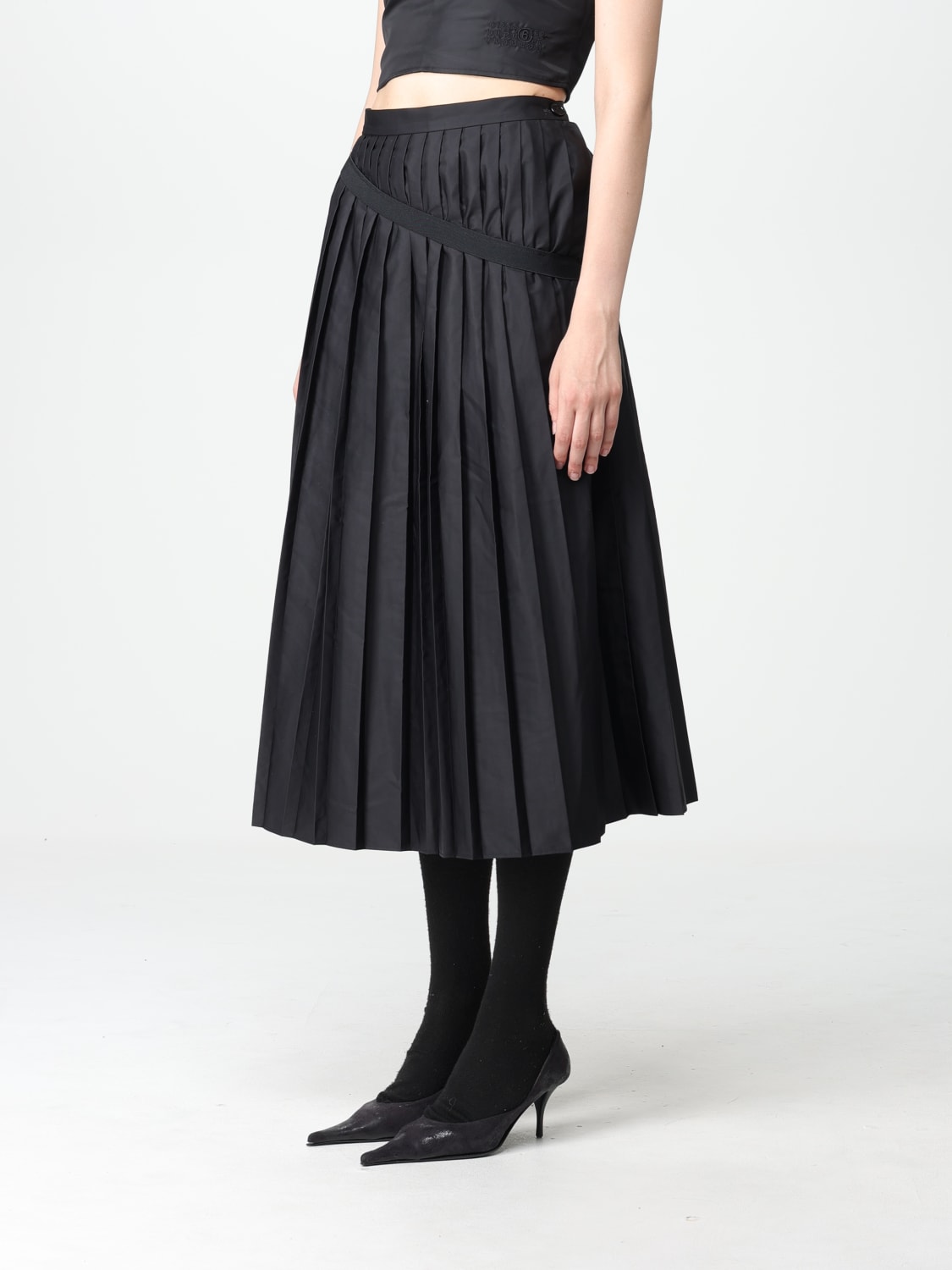 MM6 Maison Margiela・ブラックスカートロングスカート - ロングスカート
