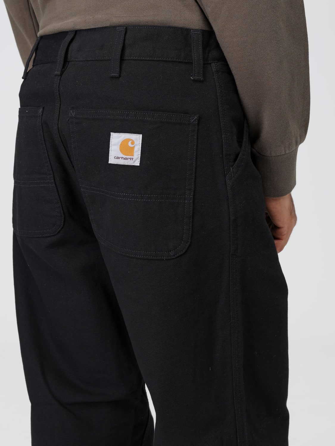 Carhartt WIP cotton trousers Double Knee Pant black color